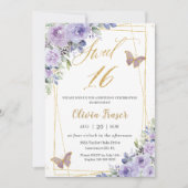 Invitation Doux 16 Seize Papillons Floraux Lilac Violet (Devant)