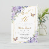 Invitation Doux 16 Seize Papillons Floraux Lilac Violet (Debout devant)