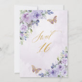 Invitation Doux 16 Seize Papillons Floraux Lilac Violet (Dos)