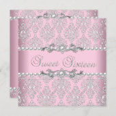 Invitation Doux 16 Seize Pink Silver Blanc Pearl Lace (Devant / Derrière)