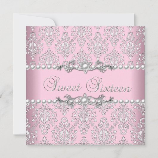 Invitation Doux 16 Seize Pink Silver Blanc Pearl Lace (Devant)