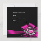 Invitation Doux 16 Seize Rose Silver Zebra Black Grey Bow (Dos)
