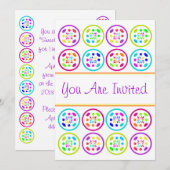 Invitation Doux 16 Seteen Party couleurs tropicales brillante (Devant / Derrière)