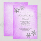 Invitation Doux 16 Snowflakes de Wonderland violet (Devant / Derrière)