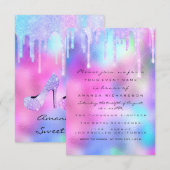 Invitation Doux 16e 15e gouttes Holographique Roses talons ha (Devant / Derrière)