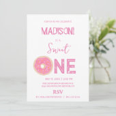 Invitation Doux beignets, couleurs arc-en-ciel, premier anniv (Debout devant)