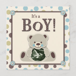 Invitation Doux comme carré d'invitation d'ours de nounours