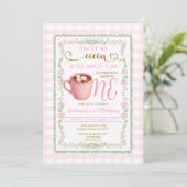 Invitation Doux comme Cocoa Rose Gingham Premier Anniversaire (Debout devant)