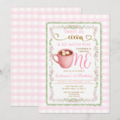 Invitation Doux comme Cocoa Rose Gingham Premier Anniversaire (Devant / Derrière)