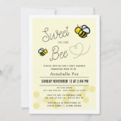 Invitation Doux comme peut Abeille Baby shower jaune clair (Devant)