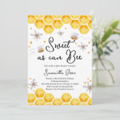 Invitation Doux comme peut Baby shower d'abeille (Debout devant)