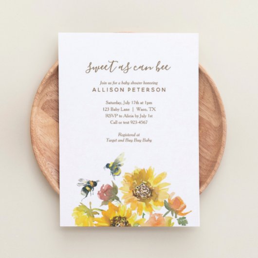 Invitation Doux comme peut Baby shower Floral