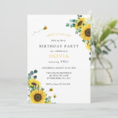 Invitation Doux comme peut Bee Anniversaire (Debout devant)