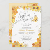 Invitation Doux comme peut Bee, Petit Baby shower d'abeille d (Devant / Derrière)