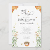 Invitation Doux comme peut être aquarelle Baby shower Floral  (Devant)