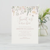 Invitation Doux comme peut être Baby shower Fleur sauvage (Debout devant)
