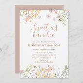 Invitation Doux comme peut être Baby shower floral (Devant / Derrière)
