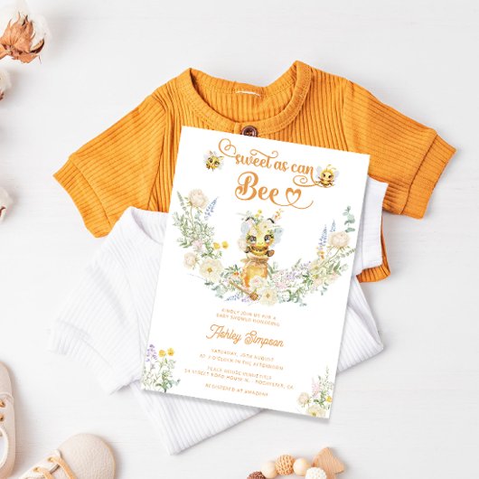 Invitation Doux comme peut être Floral mignon Baby shower