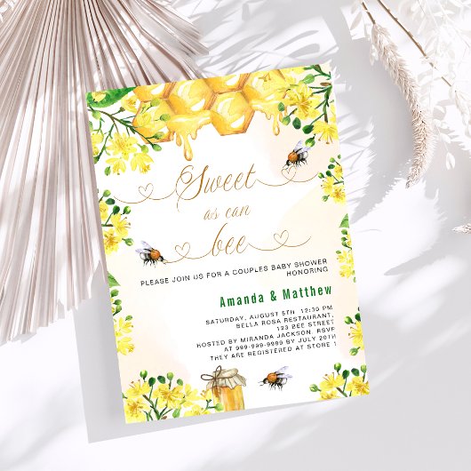 Invitation Doux comme peut être jaune Baby shower de couples
