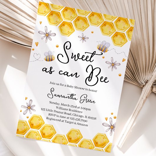 Invitation Doux comme peut être une abeille Baby Shower