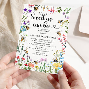 Invitation Doux comme peut Fleur sauvage BumbleBee Baby showe