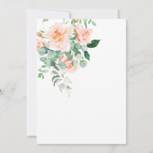 Invitation Doux comme un Rose d'aquarelle de pêche Mariage (Dos)