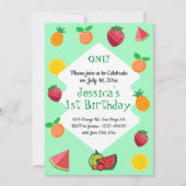 Invitation Doux comme une fête d'été aux fruits (Devant)