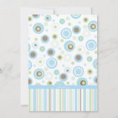 Invitation doux de baptême de point de polka de (Dos)