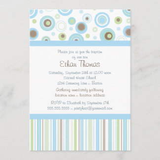 Invitation doux de baptême de point de polka de