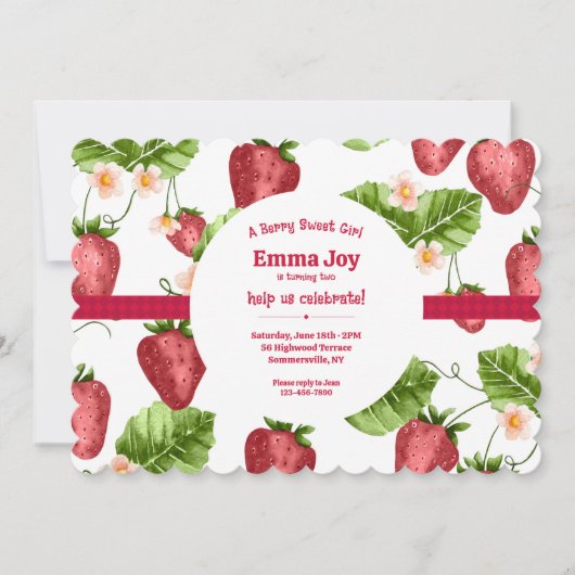 Invitation Doux Fraise (Devant)