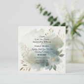 Invitation Doux Golden Dusty Blue Romance Mariage (Debout devant)
