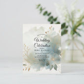 Invitation Doux Golden Dusty Blue Romance Mariage (Debout devant)