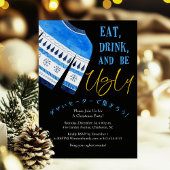 Invitation Doux moche fête de Noël Noir Bleu Knit