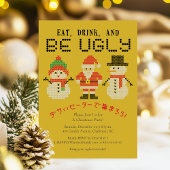 Invitation Doux moche Noël Père Noël Snowman Broderie