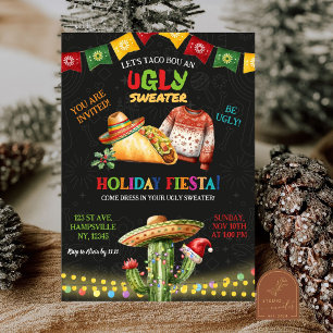 Invitation Doux moche Taco fête de Noël mexicaine