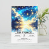 Invitation Doux nuages Céleste Anniversaire numérique (Debout devant)