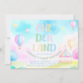Invitation Doux pastel onederland aquarelle 1er anniversaire (Devant)
