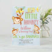 Invitation Doux petit singe n'importe quel âge fille invitati (Debout devant)