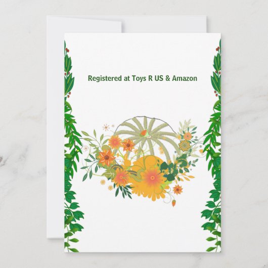 Invitation Doux Petite verdure Citrouille Automne Couleurs An (Dos)