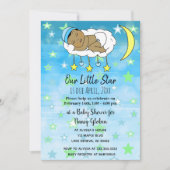 Invitation Doux petits garçons étoiles et lunes Baby Blue eth (Devant)