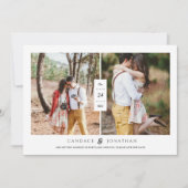 Invitation Doux points noirs et blancs Deux photos Enregistre (Devant)