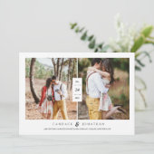 Invitation Doux points noirs et blancs Deux photos Enregistre (Debout devant)