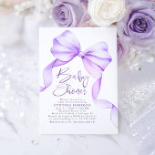 Invitation Doux pourpre Bow mignon Baby shower élégant