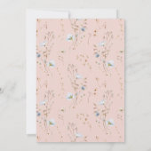 Invitation Doux Rose Bleu Delicate Floral Sweet 16 Anniversai (Dos)