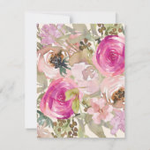 Invitation Doux rose pourpre Floral Surprise 90e anniversaire (Dos)