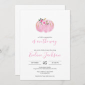 Invitation Doux rose un peu citrouille comme dans le chemin b (Devant / Derrière)