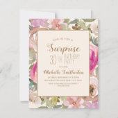 Invitation Doux rose violet Floral Surprise 30e anniversaire (Devant)