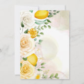 Invitation Doux Roses et Fête des mariées citrons jaunes (Dos)