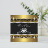 Invitation Doux Seize 16 Or Perle Noire Diamant (Debout devant)