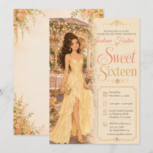 Invitation Doux Seize Ans Gazebo Jaune